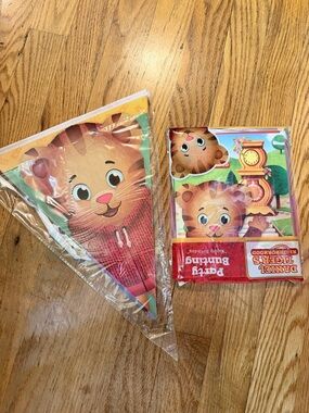 Daniel Tiger Themed Orange Kids Party Bunting